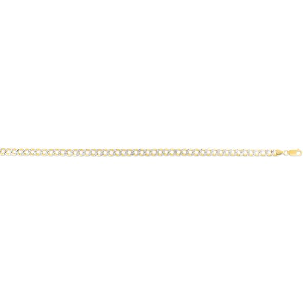 14K Gold 4.5mm Lite White Pave Curb Chain  Parris Jewelers Hattiesburg, MS