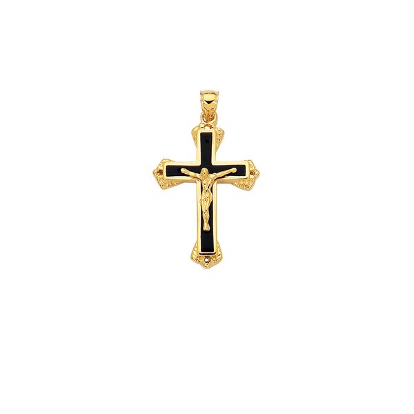 14K Gold Black Enamel Crucifix Cross Washington Diamond Falls Church, VA