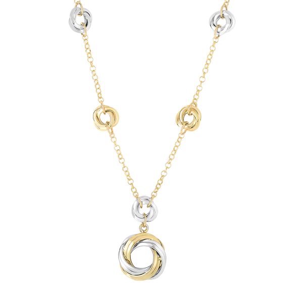 14K Two-tone Gold Polished Love Knot Necklace Adair Jewelers  Missoula, MT