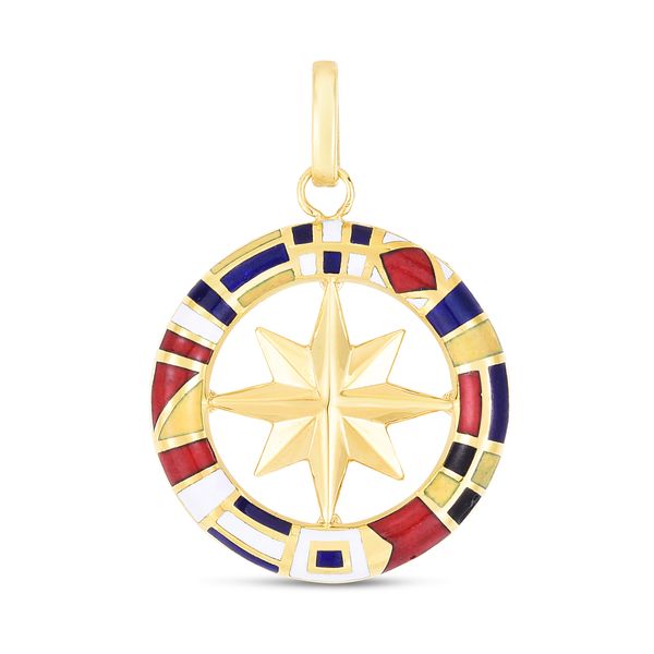 14k Men's Maritime Flag Compass Charm James & Williams Jewelers Berwyn, IL