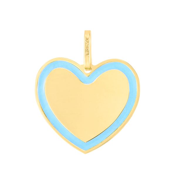 14K Blue Enamel Heart Charm The Jewelry Source El Segundo, CA