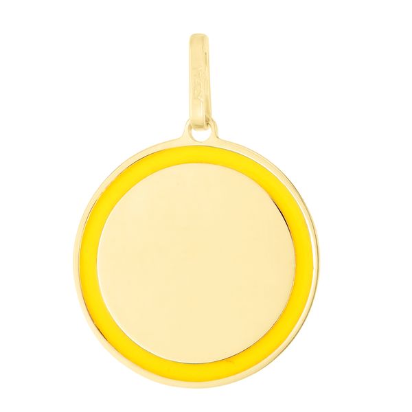14K Yellow Enamel Circle Charm Enchanted Jewelry Plainfield, CT