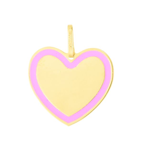 14K Pink Enamel Heart Charm Valentine's Fine Jewelry Dallas, PA