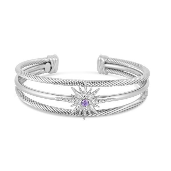 Constellation Cable Cuff with Diamonds & Amethyst Lennon's W.B. Wilcox Jewelers New Hartford, NY