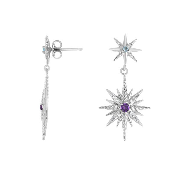 Constellation Cable Drop Gemstone & Diamond Earrings Morin Jewelers Southbridge, MA