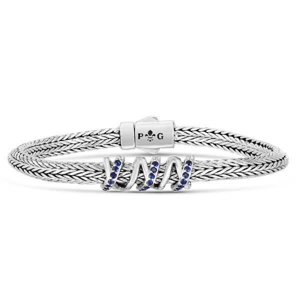 Blue Sapphire Triad Woven Bangle Scirto's Jewelry Lockport, NY
