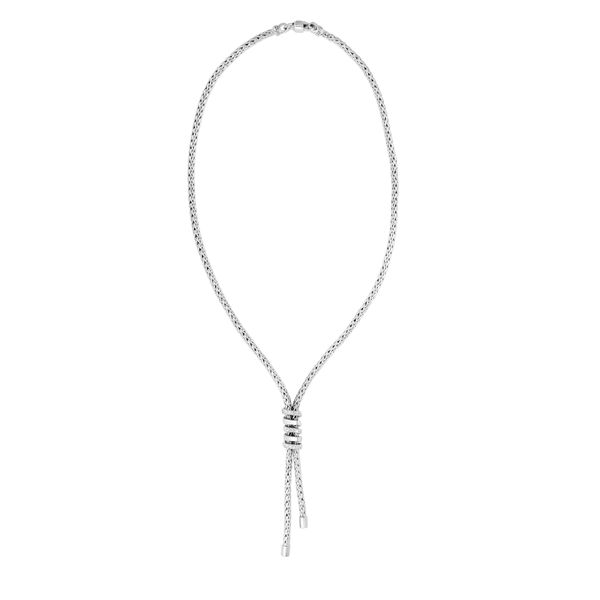 Woven Spiral Lariat Necklace with Sapphires Scirto's Jewelry Lockport, NY