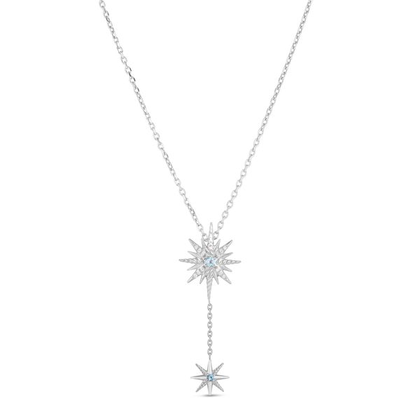 Constellation Cable Drop Necklace with Diamonds & Blue Topaz Patterson's Diamond Center Mankato, MN