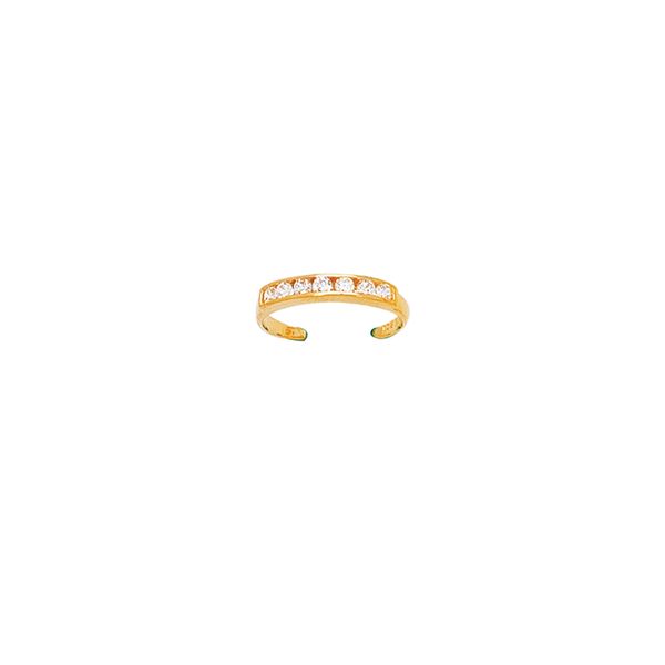 14K Gold CZ Channel Set Toe Ring Malak Jewelers Charlotte, NC