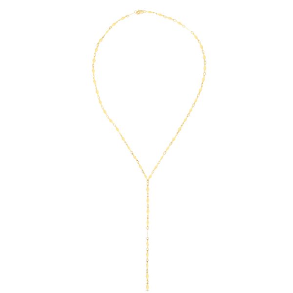 14K Gold Diamond Shape Lariat Mirror Chain Necklace Adair Jewelers  Missoula, MT