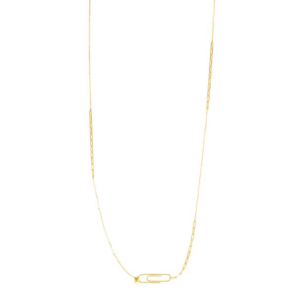 14K Gold Stationed Paperclip Necklace Adair Jewelers  Missoula, MT