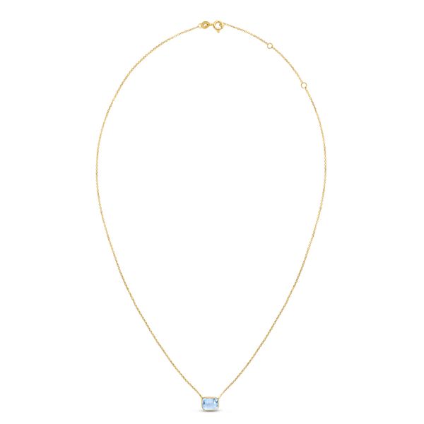 14K Gold Emerald Cut Blue Topaz Necklace Adair Jewelers  Missoula, MT