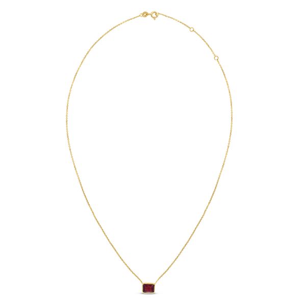 14K Gold Emerald Cut Garnet Necklace Adair Jewelers  Missoula, MT