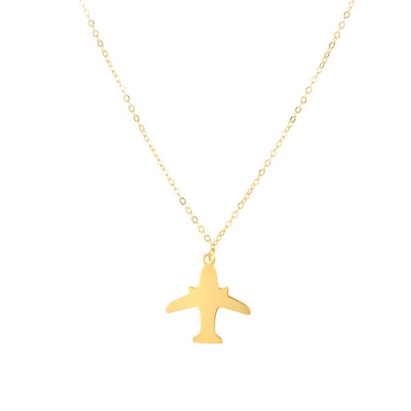 14K Gold Polished Airplane Necklace Adair Jewelers  Missoula, MT
