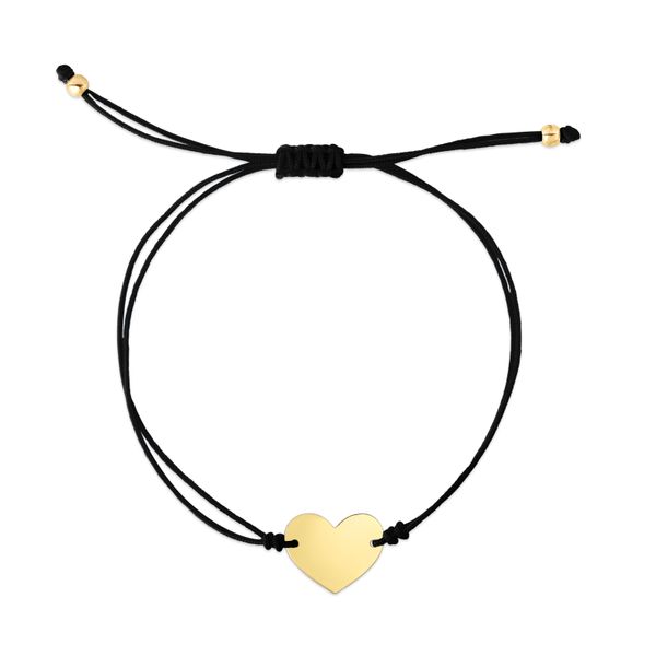 14K Black Cord Heart Adjustable Bracelet Patterson's Diamond Center Mankato, MN