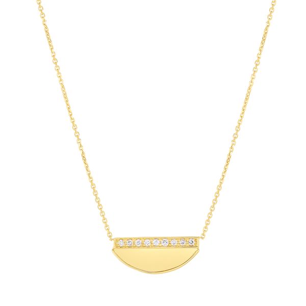 14K Gold Half Moon Diamond Necklace Adair Jewelers  Missoula, MT