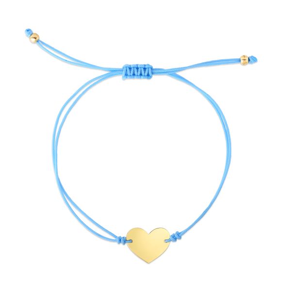 14K Blue Cord Heart Adjustable Bracelet Studio 107 Elk River, MN