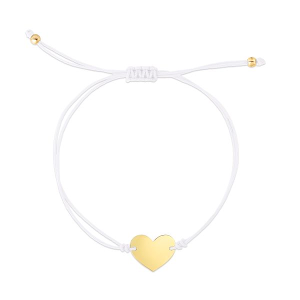 14K White Cord Heart Adjustable Bracelet Studio 107 Elk River, MN
