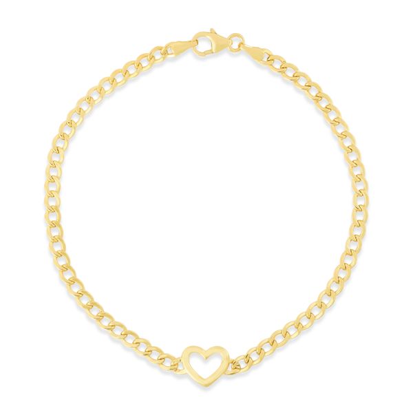 14K Heart Curb Bracelet Parris Jewelers Hattiesburg, MS