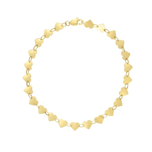 14K Heart Mirrored Chain Bracelet Parris Jewelers Hattiesburg, MS