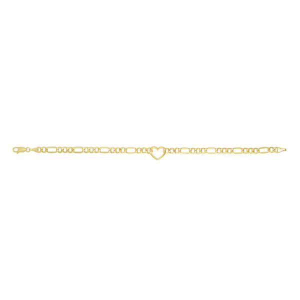 14K Heart Figaro Chain Bracelet Scirto's Jewelry Lockport, NY