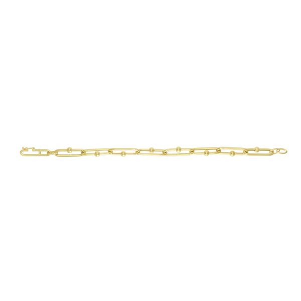 14K Oval Link Bead Bracelet Parris Jewelers Hattiesburg, MS