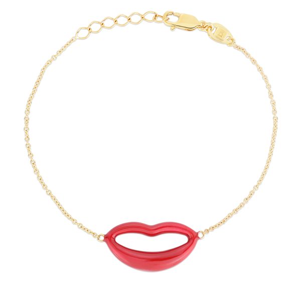 14K Gold Italian Kiss Red Enamel Bracelet Washington Diamond Falls Church, VA