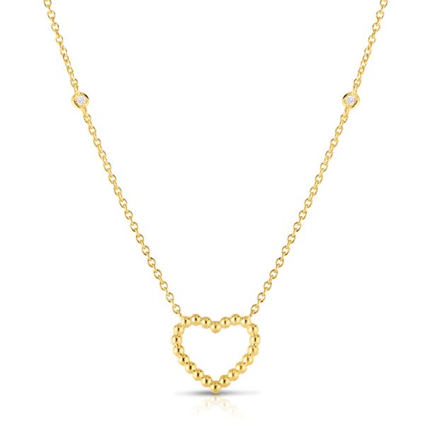 14K Gold Popcorn Heart Necklace James Gattas Jewelers Memphis, TN