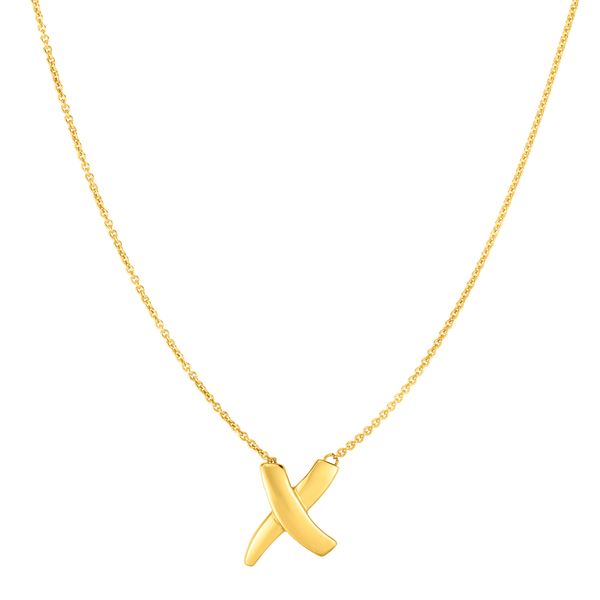 14K Gold Sculpted X Necklace Adair Jewelers  Missoula, MT