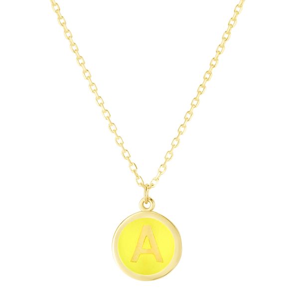 14K Yellow Enamel A Initial Necklace Parris Jewelers Hattiesburg, MS