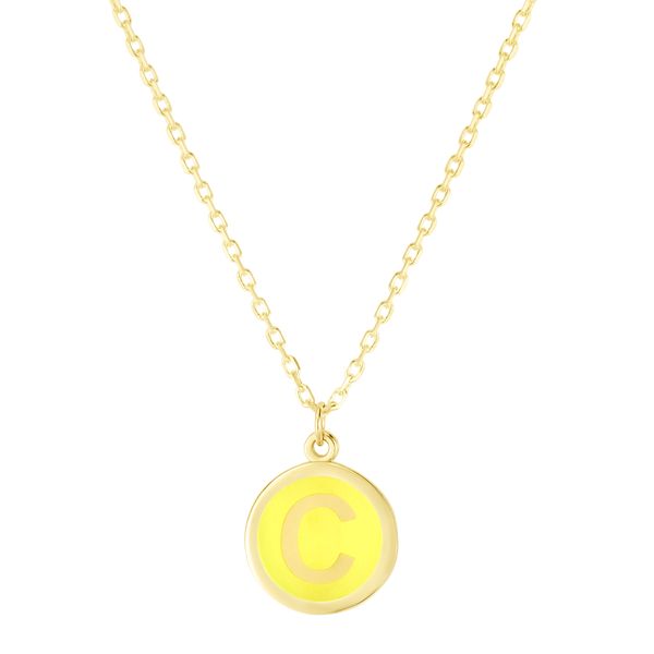 14K Yellow Enamel C Initial Necklace Scirto's Jewelry Lockport, NY