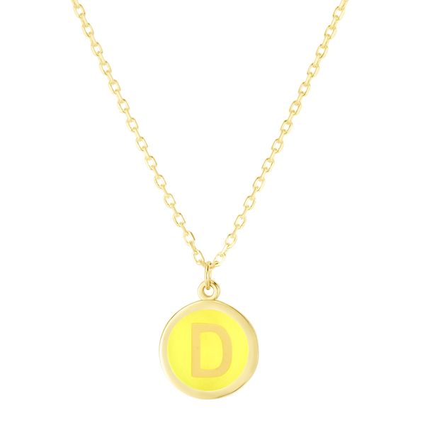 14K Yellow Enamel D Initial Necklace Scirto's Jewelry Lockport, NY