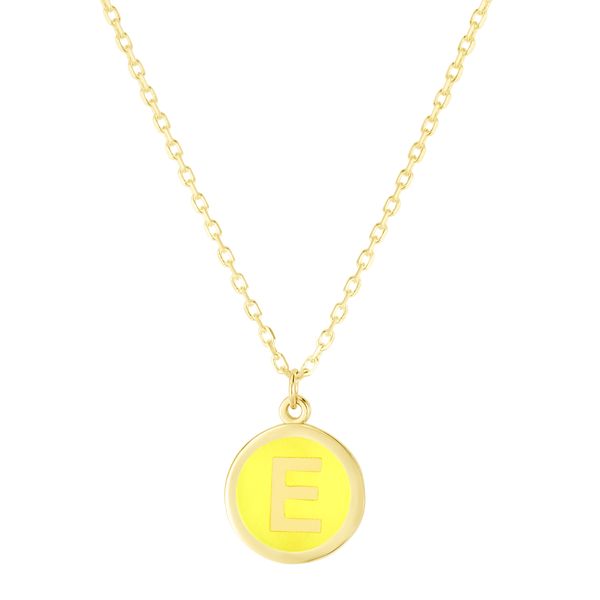 14K Yellow Enamel E Initial Necklace Patterson's Diamond Center Mankato, MN