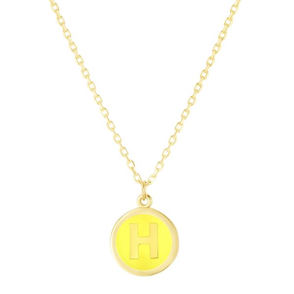 14K Yellow Enamel H Initial Necklace Patterson's Diamond Center Mankato, MN