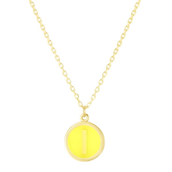 14K Yellow Enamel I Initial Necklace Patterson's Diamond Center Mankato, MN