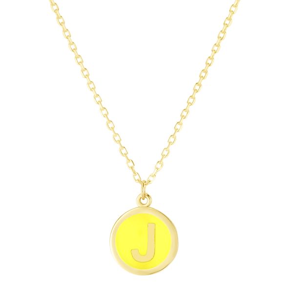 14K Yellow Enamel J Initial Necklace Patterson's Diamond Center Mankato, MN