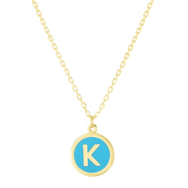 14K Turquoise Enamel K Initial Bracelet Scirto's Jewelry Lockport, NY