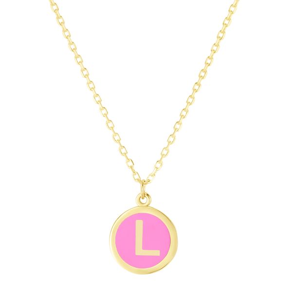 14K Pink Enamel L Initial Necklace Parris Jewelers Hattiesburg, MS