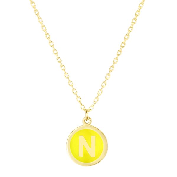 14K Yellow Enamel N Initial Necklace Parris Jewelers Hattiesburg, MS