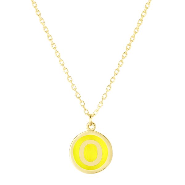 14K Yellow Enamel O Initial Necklace Parris Jewelers Hattiesburg, MS
