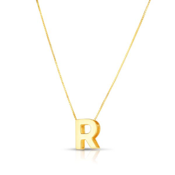 14K Gold Block Letter Initial R Necklace Adair Jewelers  Missoula, MT