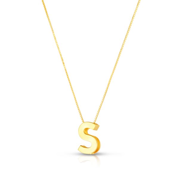 14K Gold Block Letter Initial S Necklace Adair Jewelers  Missoula, MT