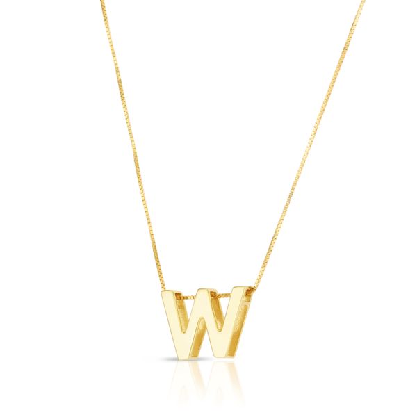 14K Gold Block Letter Initial W Necklace Adair Jewelers  Missoula, MT