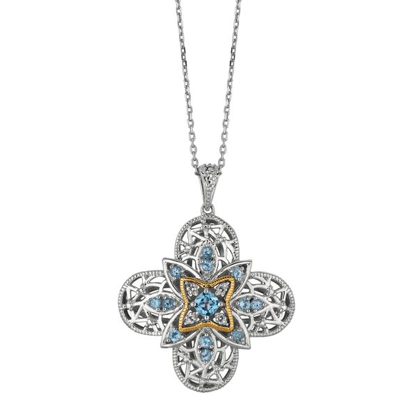 14K & Silver Diamond Clover Necklace Parris Jewelers Hattiesburg, MS