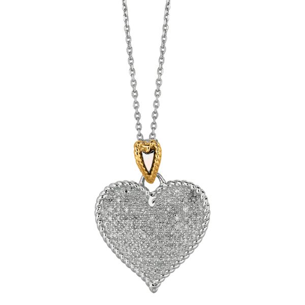 14K & Silver Heart Necklace Parris Jewelers Hattiesburg, MS