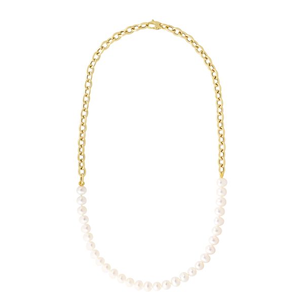14k Gold Link and Pearl Necklace Parris Jewelers Hattiesburg, MS