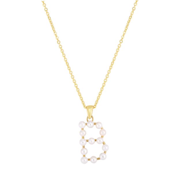 14K Pearl B Initial Necklace Parris Jewelers Hattiesburg, MS