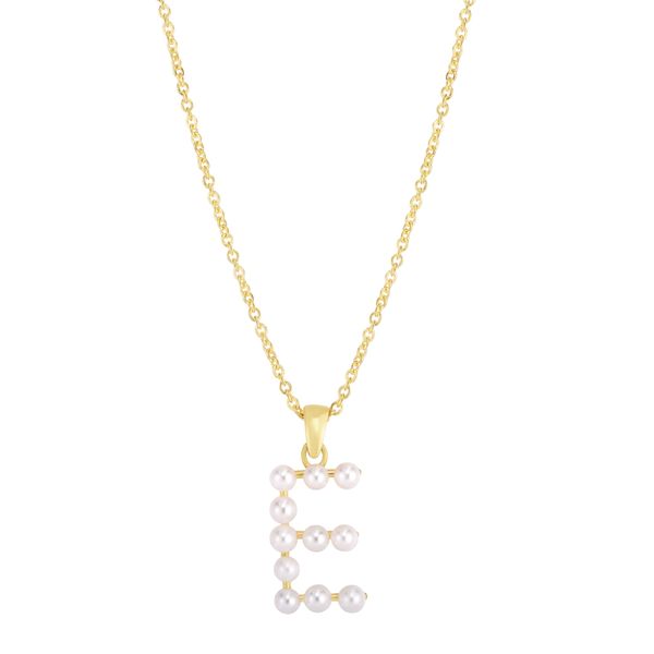 14K Pearl E Initial Necklace Parris Jewelers Hattiesburg, MS