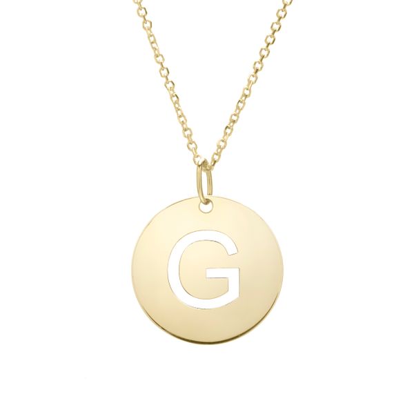 14K Gold Disc Initial G Necklace Adair Jewelers  Missoula, MT