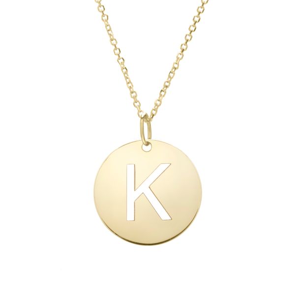 14K Gold Disc Initial K Necklace Adair Jewelers  Missoula, MT